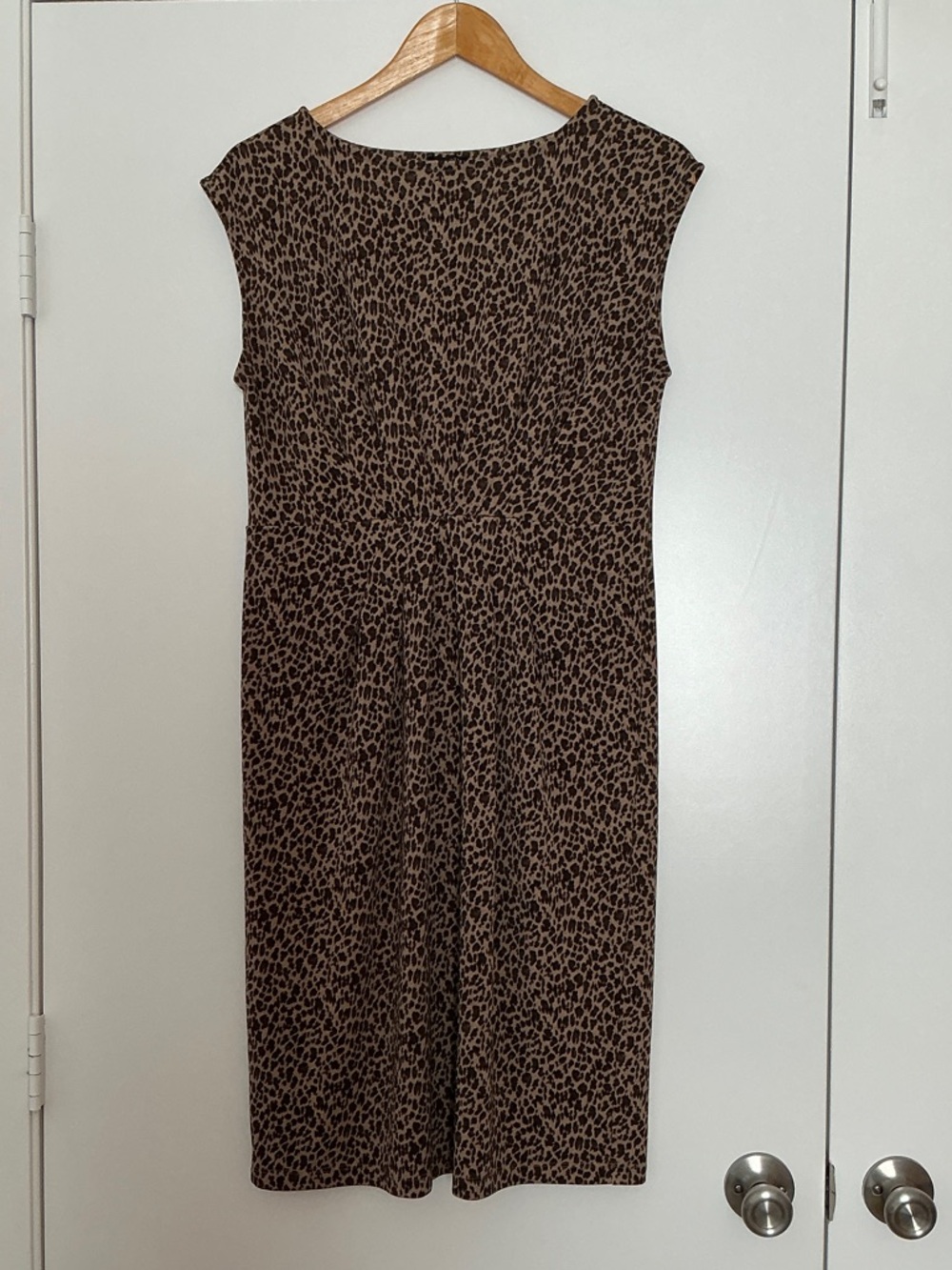 Talbots Brown Leopard Print Midi Dress